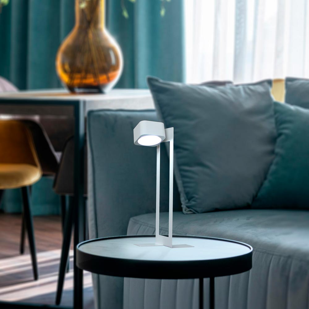KaliSphera - Lampada LED da Tavolo - Bianco/Bianco Raggrinzato