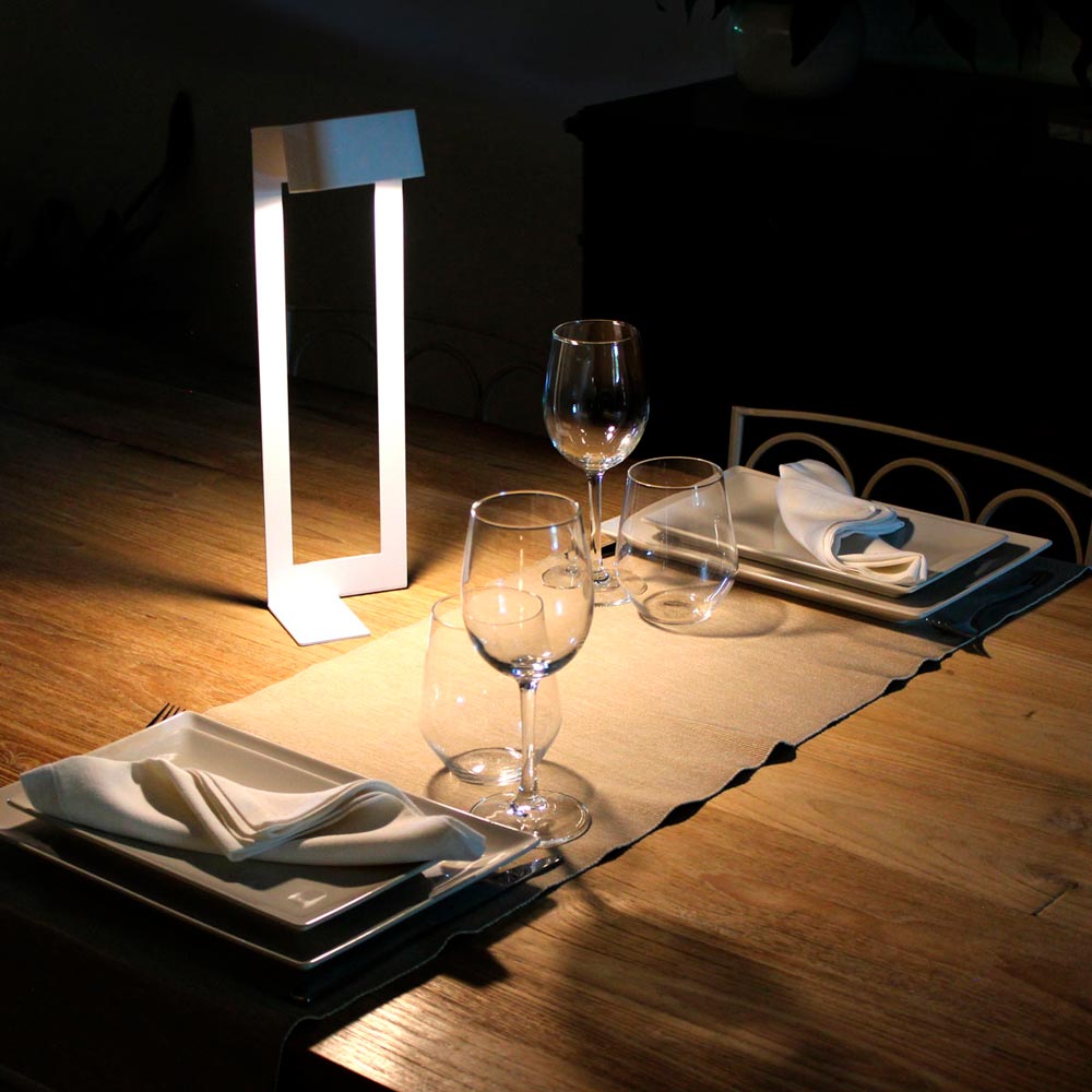 KaliSphera - Lampada LED da Tavolo - Bianco/Bianco Raggrinzato